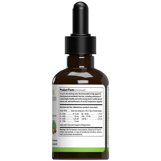 Pet Wellbeing - Thyroid Support Silver - for Low Thyroid in Dogs | 2oz/ 4oz.