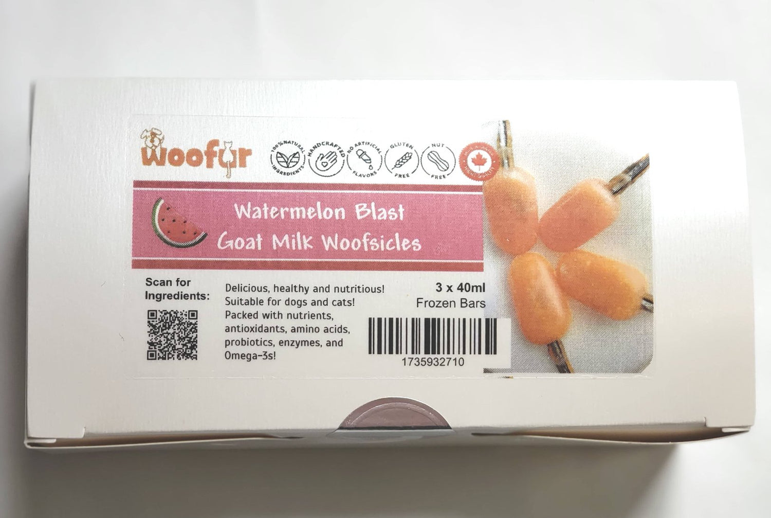 Woofsicle - Watermelon Blast Goat Milk Woofsicle - Chubbs Bars,  - pet shampoo, Woofur Natural Pet Products - Chubbs Bars Company, Woofur Natural Pet Products - Chubbs Bars Canada