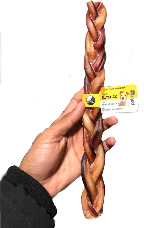 Petzee - Braided Bully Stick 7 - 8" - Woofur Natural Pet Products