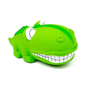 Bud'z - Latex Big Snout  Alligator Squeaker Toy, Green 7"
