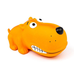 Bud'z - Latex Big Snout Dog Squeaker Toy, Yellow 7"