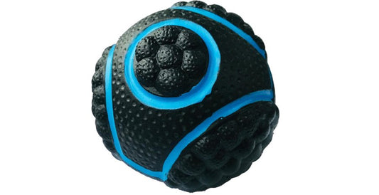 Bud'z - Latex Futuristic Golf Ball Squeaker Toy, Blue 3"
